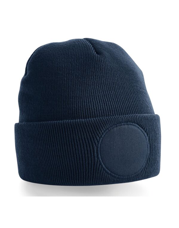 B446 Beechfield Circular Patch Beanie French Navy