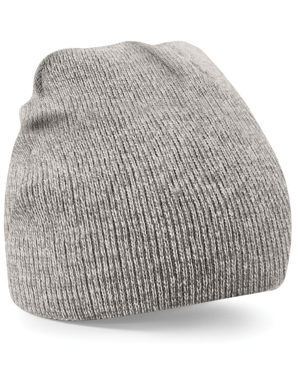 B44 Beechfield Original Pull-On Beanie Heather Grey B44 Beechfield Original Pull-On Beanie Heather Grey