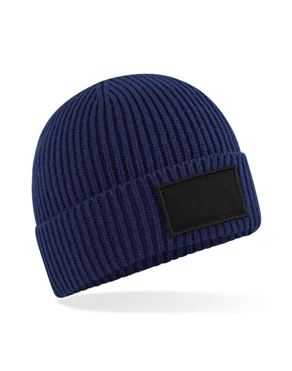 B442R Beechfield Fashion Patch Beanie Oxford Navy/ Black B442R Beechfield Fashion Patch Beanie Oxford Navy/ Black