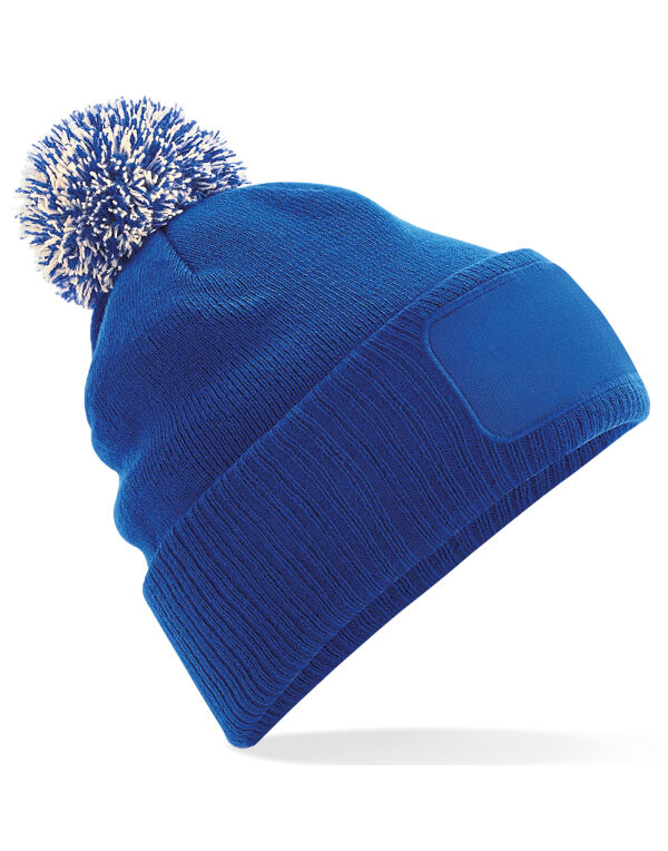 B443 Beechfield Snowstar Patch Beanie Bright Royal/off White B443 Beechfield Snowstar Patch Beanie Bright Royal/off White