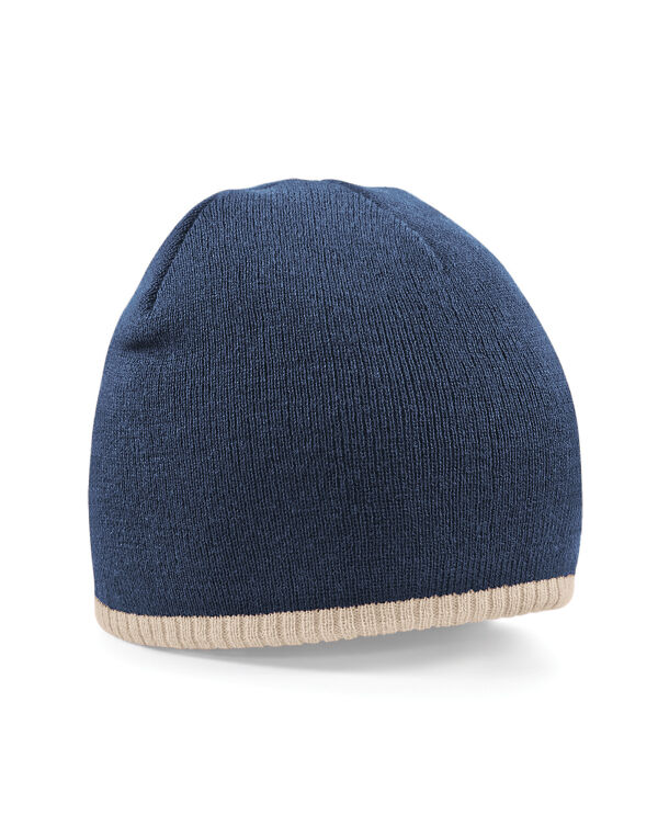 B44C Beechfield Two-Tone Pull On Beanie French Navy/Stone