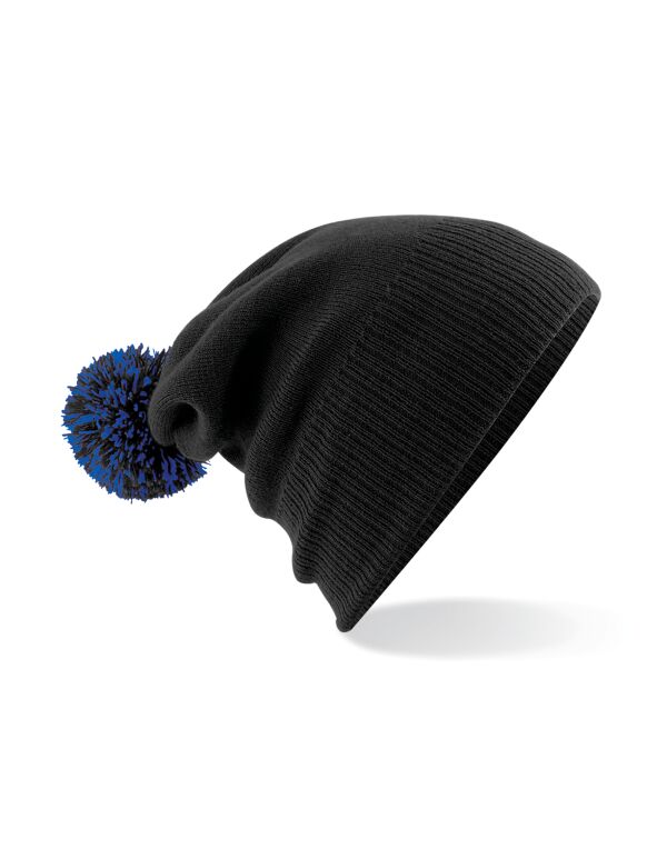 B450 Beechfield Snowstar Beanie Black/bright Royal