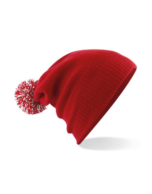 B450 Beechfield Snowstar Beanie Classic Red/White