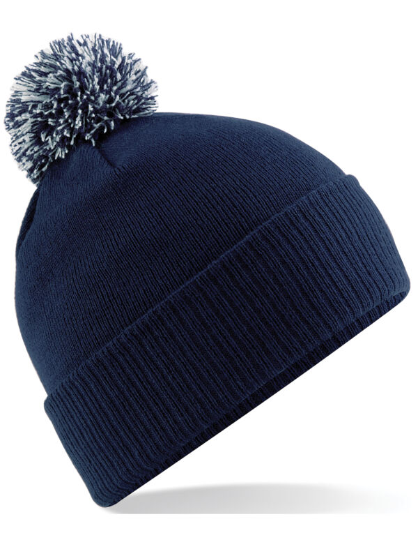 B450B Beechfield Junior Snowstar Beanie French Navy/Light Grey