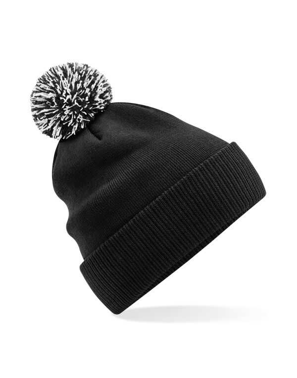 B450R Beechfield Recycled Snowstar Beanie Black/White B450R Beechfield Recycled Snowstar Beanie Black/White