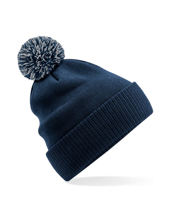 B450R Beechfield Recycled Snowstar Beanie French Navy/ Light Grey