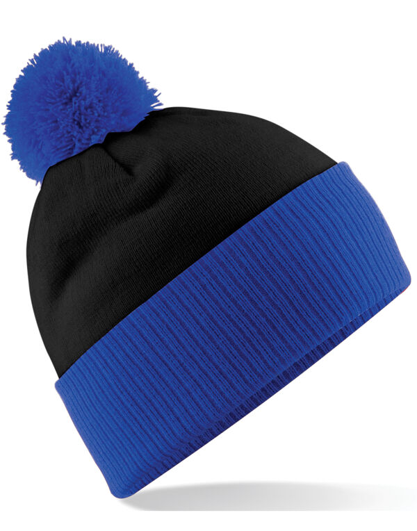 B451 Beechfield Snowstar Two-Tone Beanie Black/bright Royal