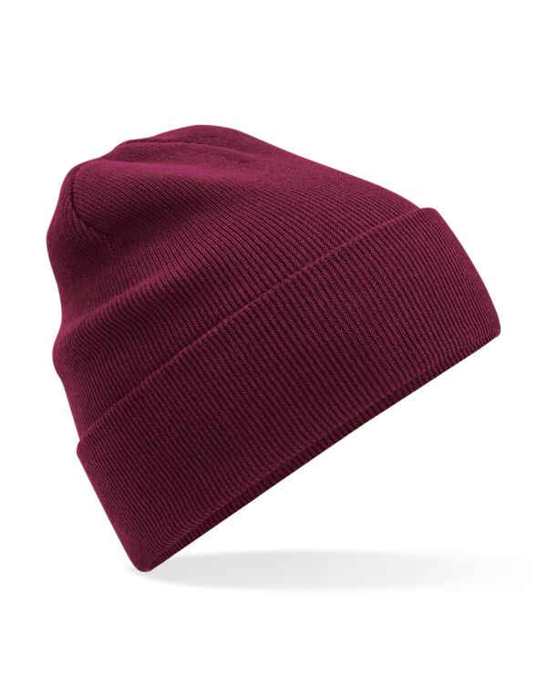 B45N Beechfield Organic Cotton Original Cuffed Beanie Burgundy