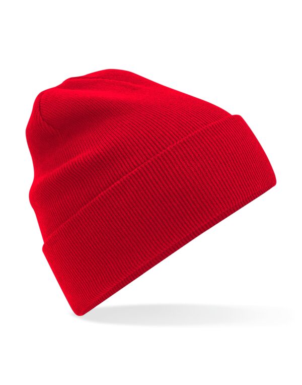 B45N Beechfield Organic Cotton Original Cuffed Beanie Classic Red