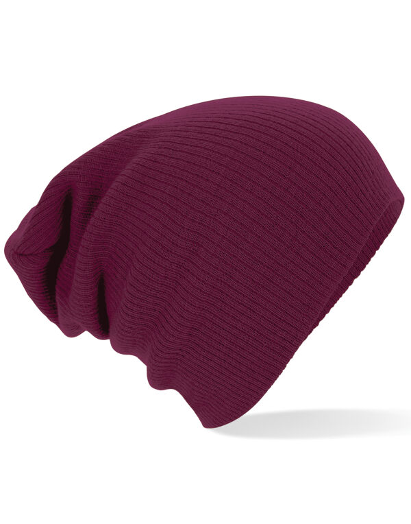 B461 Beechfield Slouch Beanie Burgundy