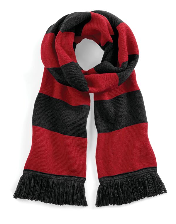 B479 Beechfield Stadium Scarf Black/Classic Red