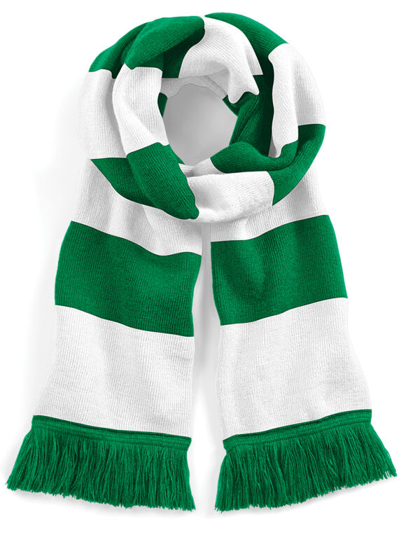 B479 Beechfield Stadium Scarf Kelly Green/White
