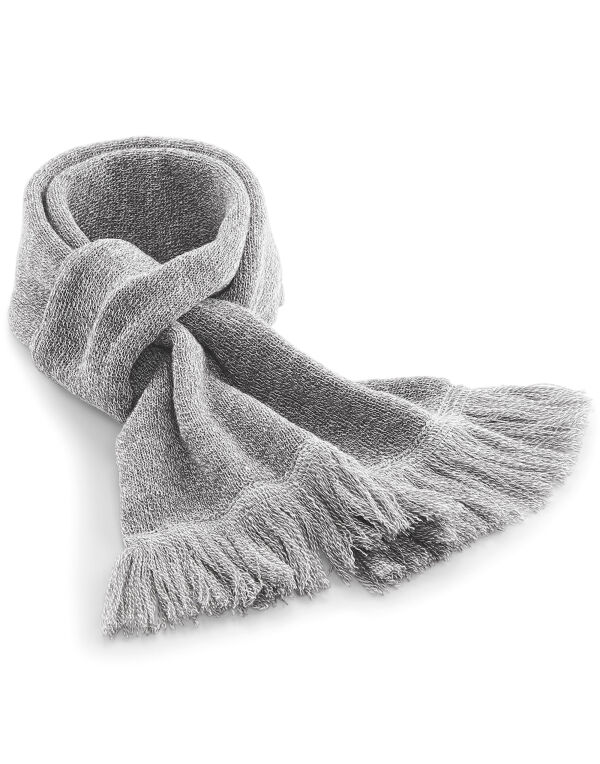 B470 Beechfield Classic Knitted Scarf Heather Grey B470 Beechfield Classic Knitted Scarf Heather Grey