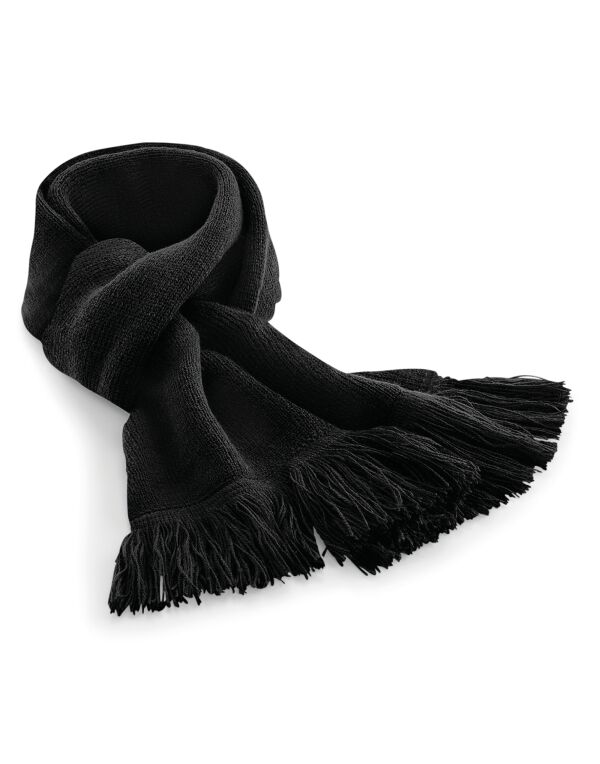 B470 Beechfield Classic Knitted Scarf Black