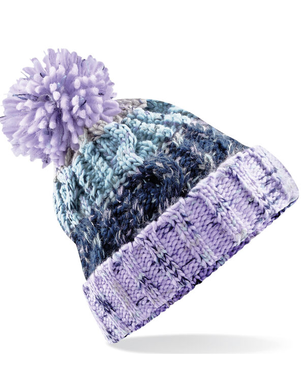 B486 Beechfield Corkscrew Pom Pom Beanie Lavender Fizz B486 Beechfield Corkscrew Pom Pom Beanie Lavender Fizz