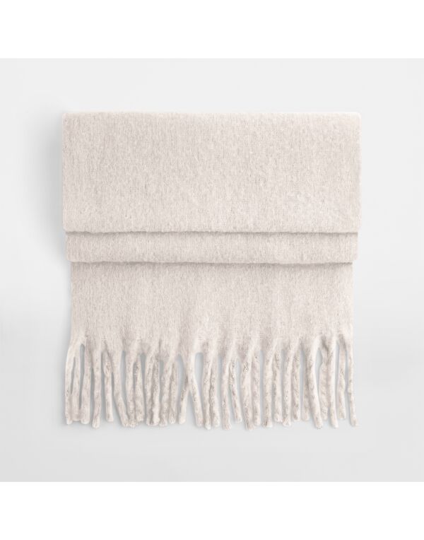 B496R Beechfield Fluffy Scarf Natural Stone