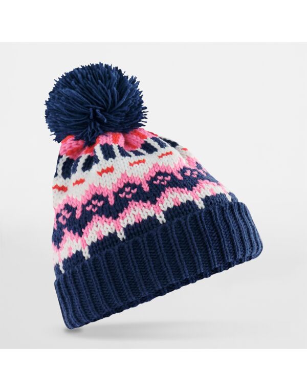 B528 Beechfield Retro Ski Beanie Snow Blossom