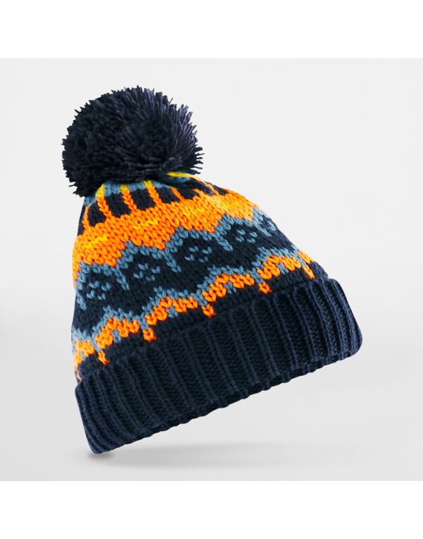 B528 Beechfield Retro Ski Beanie Blazing Blue