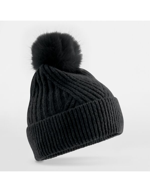 B529 Beechfield Snow Luxe Beanie Black