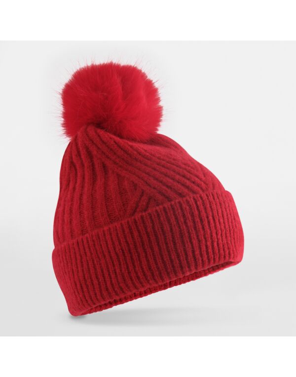 B529 Beechfield Snow Luxe Beanie Classic Red