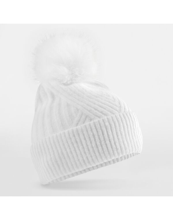 B529 Beechfield Snow Luxe Beanie White