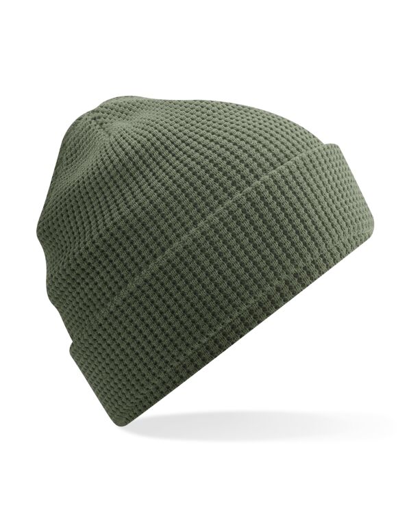 B52N Beechfield Organic Cotton Waffle Beanie Olive Green B52N Beechfield Organic Cotton Waffle Beanie Olive Green