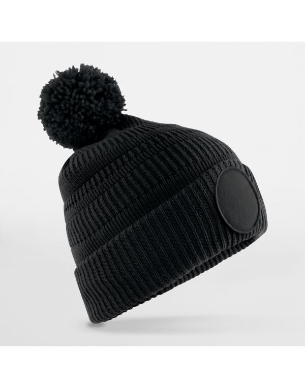 B530R Beechfield Fan Patch Beanie Black