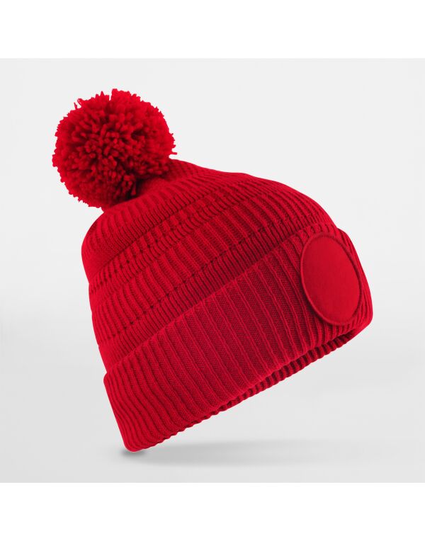 B530R Beechfield Fan Patch Beanie Classic Red