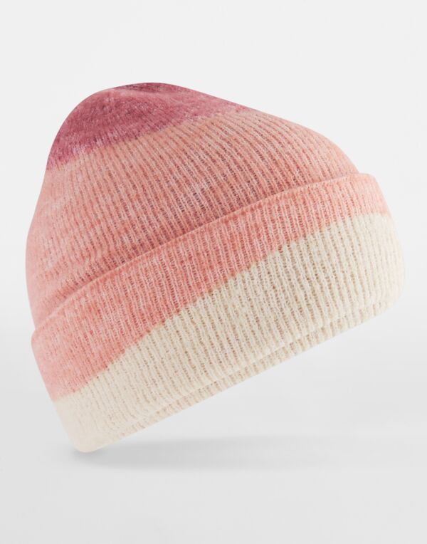 B532 Beechfield Soft Wave Beanie Rose/Peach/Vanilla