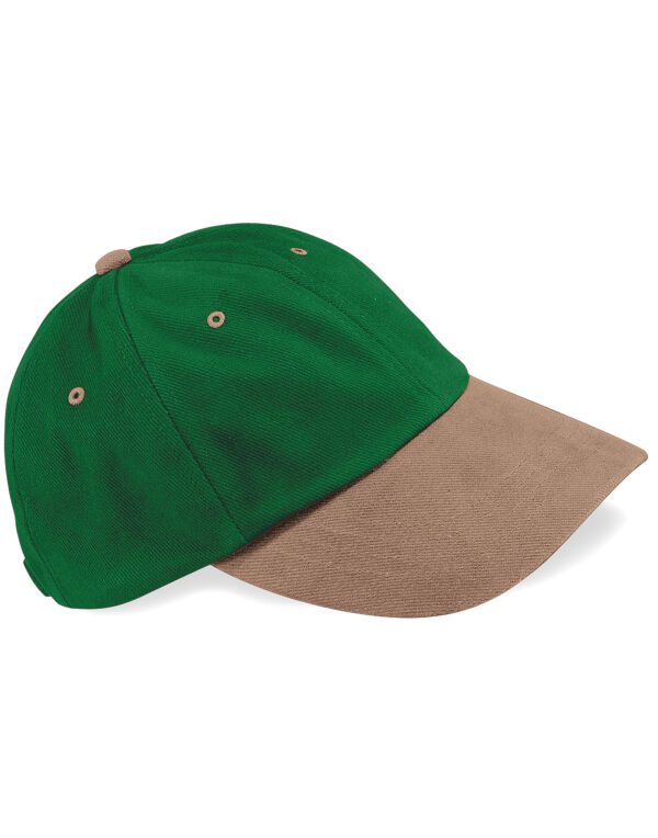 B57 Beechfield Low Profile Heavy Brushed Cotton Cap Forest Green/ Taupe B57 Beechfield Low Profile Heavy Brushed Cotton Cap Forest Green/ Taupe