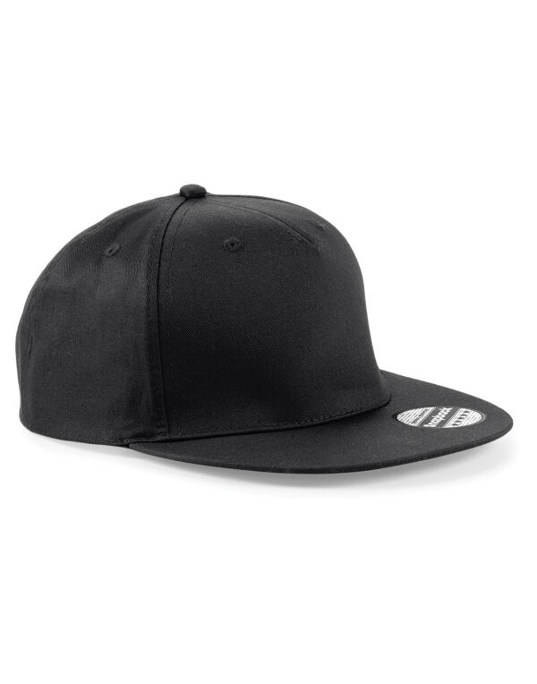B610 Beechfield 5 panel Snapback Rapper Cap Black B610 Beechfield 5 panel Snapback Rapper Cap Black