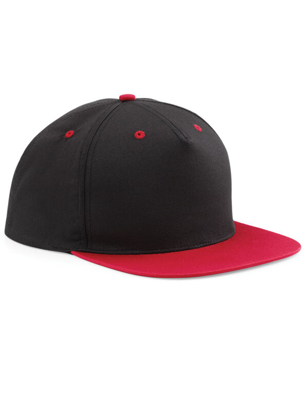 B610C Beechfield 5 Panel Contrast Snapback Black/Classic Red B610C Beechfield 5 Panel Contrast Snapback Black/Classic Red