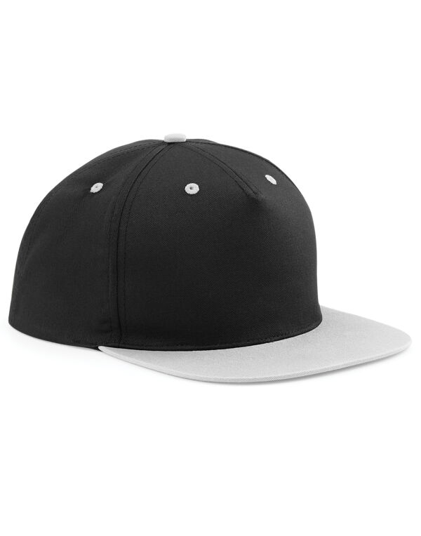 B610C Beechfield 5 Panel Contrast Snapback Black/ Grey