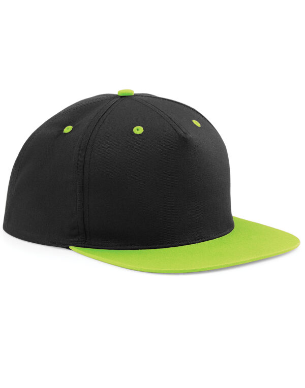 B610C Beechfield 5 Panel Contrast Snapback Black/Lime Green B610C Beechfield 5 Panel Contrast Snapback Black/Lime Green