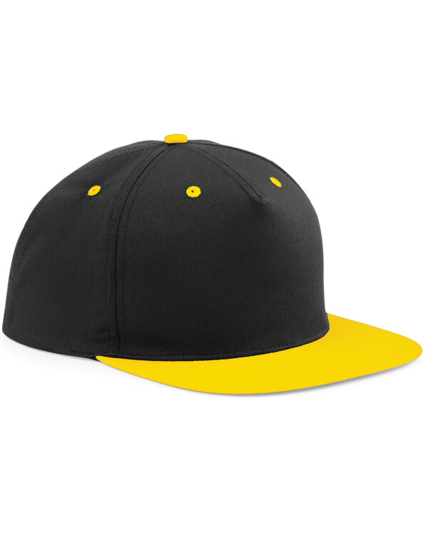B610C Beechfield 5 Panel Contrast Snapback Black/Yellow B610C Beechfield 5 Panel Contrast Snapback Black/Yellow