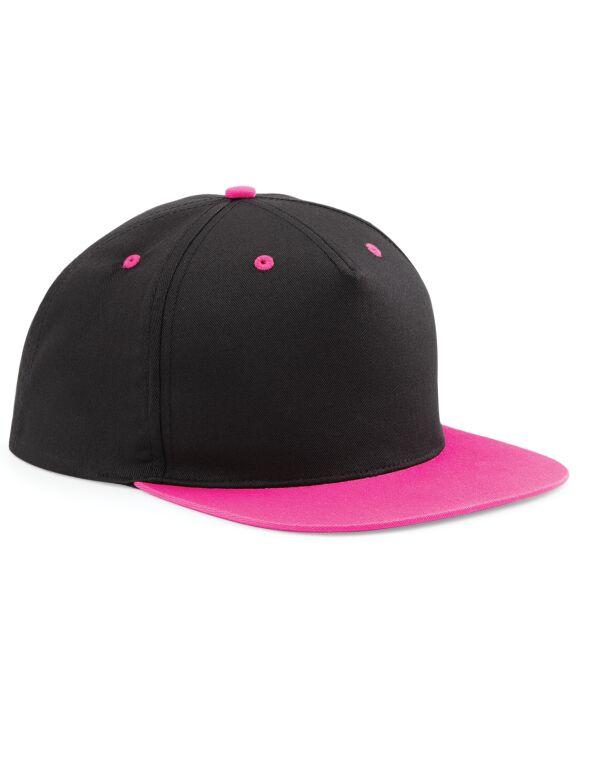 B610C Beechfield 5 Panel Contrast Snapback Black/Fuchia B610C Beechfield 5 Panel Contrast Snapback Black/Fuchia