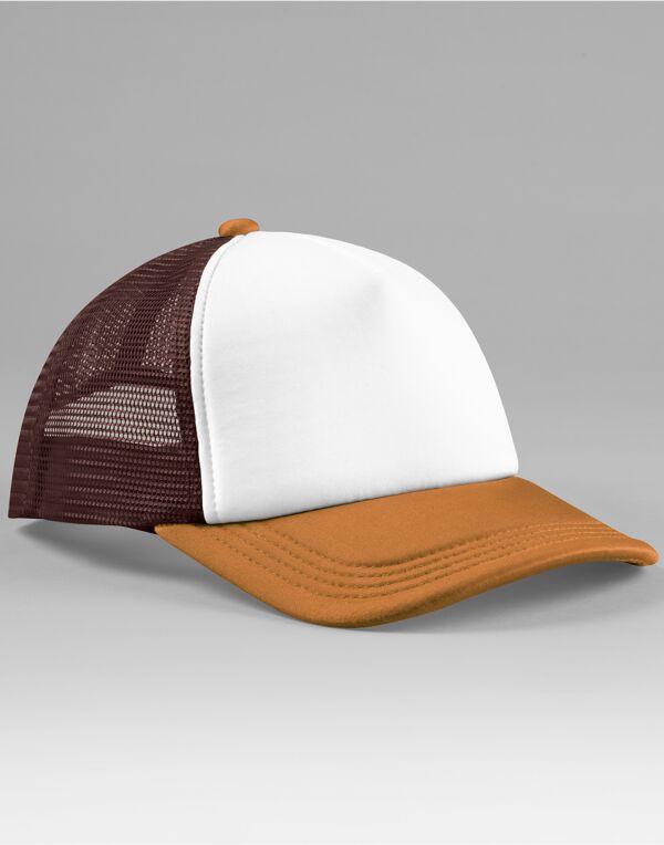 B639 Beechfield Retro 5 Panel Trucker Chocolate/Dark Amber