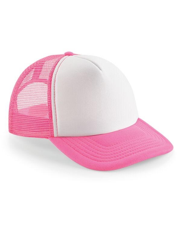 B645 Beechfield Vintage Snapback Trucker Flourescent Pink/ White B645 Beechfield Vintage Snapback Trucker Flourescent Pink/ White