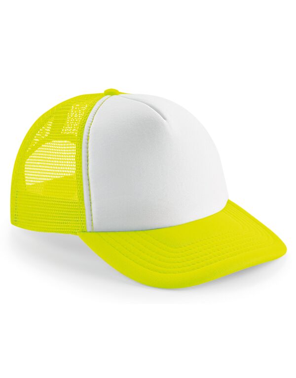 B645 Beechfield Vintage Snapback Trucker Flourescent Yellow/ White