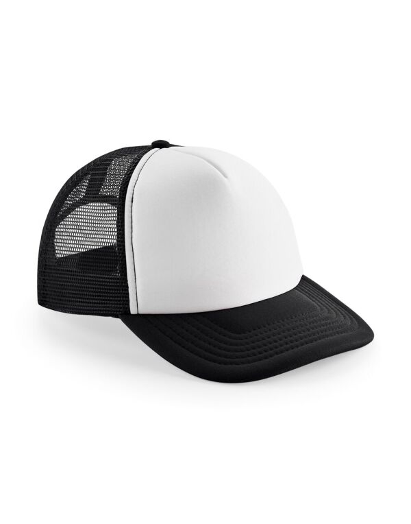 B645B Beechfield Junior Vintage Snapback Trucker Black/White B645B Beechfield Junior Vintage Snapback Trucker Black/White
