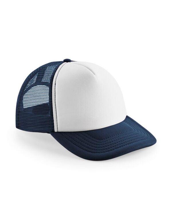 B645B Beechfield Junior Vintage Snapback Trucker French Navy/White B645B Beechfield Junior Vintage Snapback Trucker French Navy/White