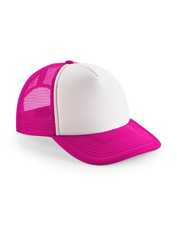 B645B Beechfield Junior Vintage Snapback Trucker Fuchsia/White B645B Beechfield Junior Vintage Snapback Trucker Fuchsia/White