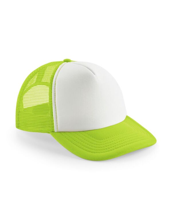 B645B Beechfield Junior Vintage Snapback Trucker Lime/White B645B Beechfield Junior Vintage Snapback Trucker Lime/White