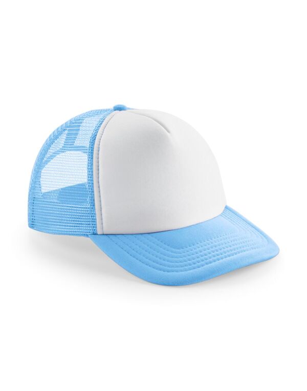 B645B Beechfield Junior Vintage Snapback Trucker Sky/White B645B Beechfield Junior Vintage Snapback Trucker Sky/White