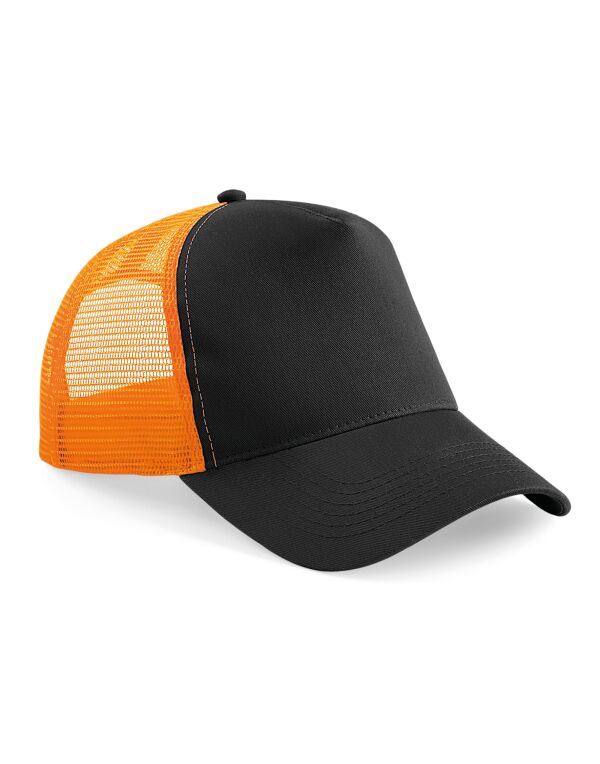 B640 Beechfield Snapback Trucker Black/Orange B640 Beechfield Snapback Trucker Black/Orange