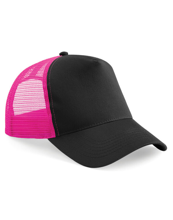 B640 Beechfield Snapback Trucker Black/Fuchia B640 Beechfield Snapback Trucker Black/Fuchia