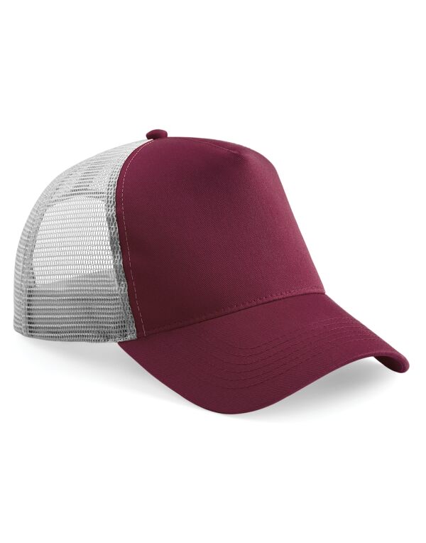 B640 Beechfield Snapback Trucker Burgundy/Light Grey