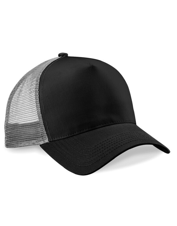 B640 Beechfield Snapback Trucker Black/Light Grey