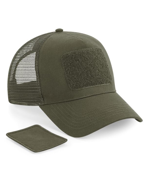 B641 Beechfield Patch Snapback Trucker Military Green