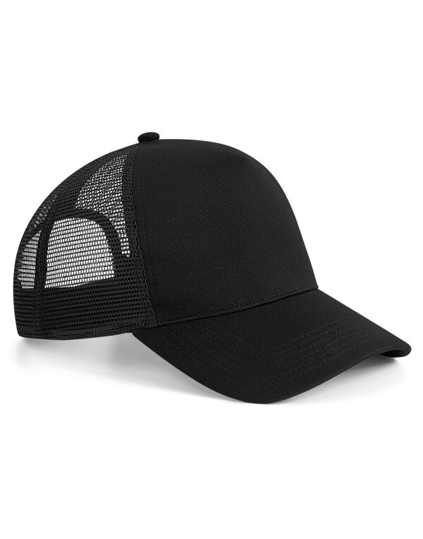 B642 Beechfield Microknit Snapback Trucker Black B642 Beechfield Microknit Snapback Trucker Black